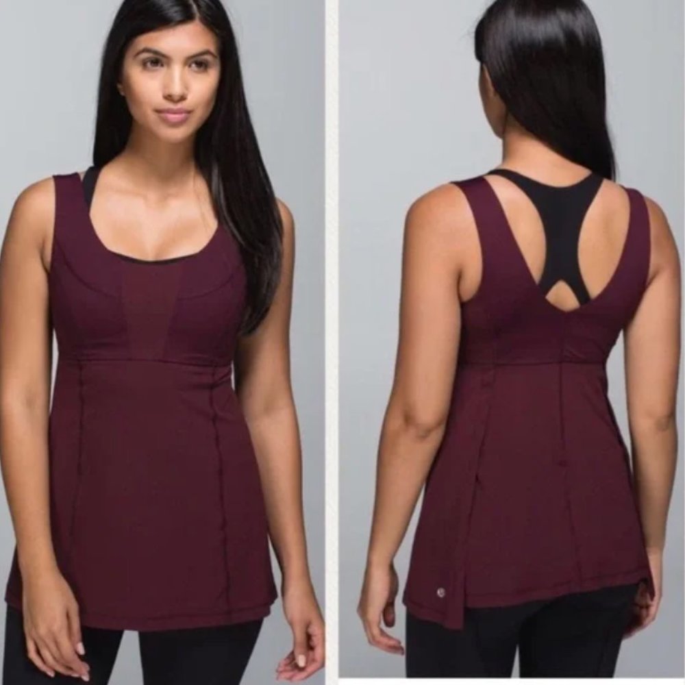Lululemon Burgundy Bordeaux Wrappers Delight Tank Top